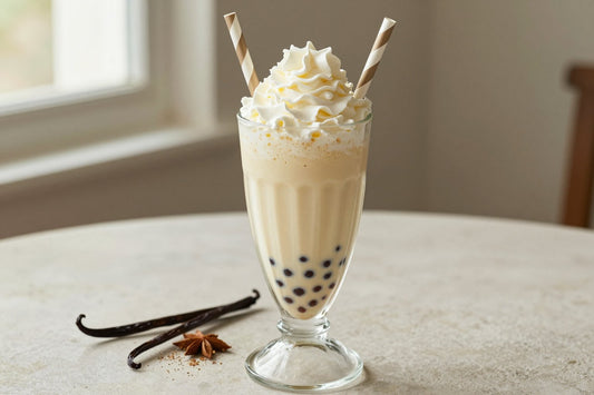 Tapioca Vanilla Milkshake in a glass