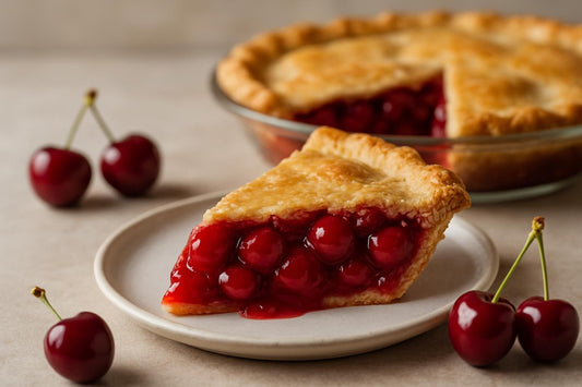 Slice of tart cherry pie