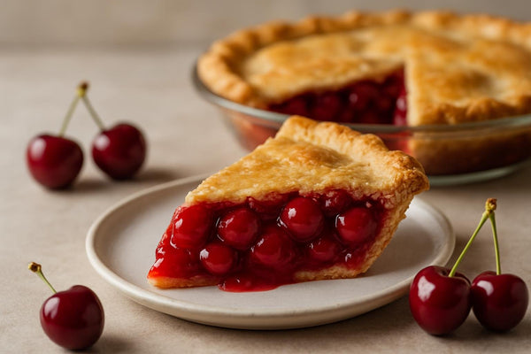 Slice of tart cherry pie