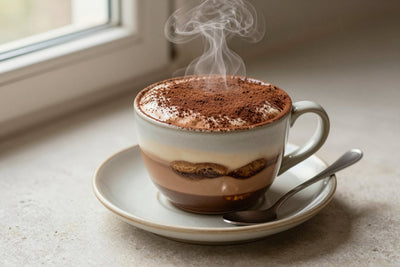 Tiramisu Cocoa in a ceramic mug