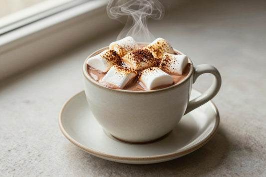 Toasted Marshmallow Hot Chocolate in a ceramic mug