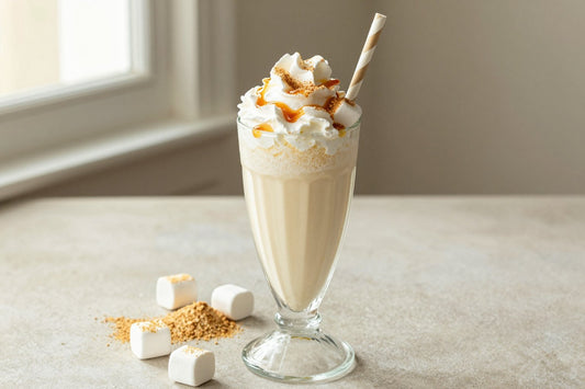 Toasted Marshmallow Malt in a glass