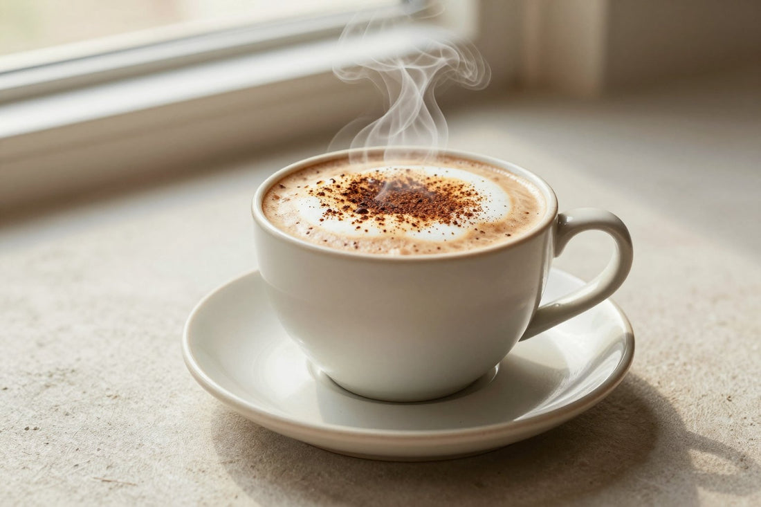 Toasted White Chocolate Mocha in a ceramic mug