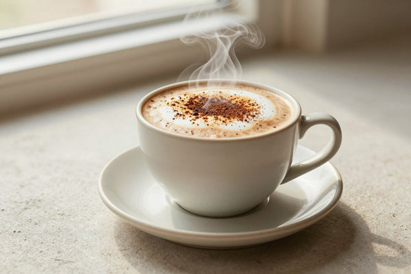 Toasted White Chocolate Mocha in a ceramic mug