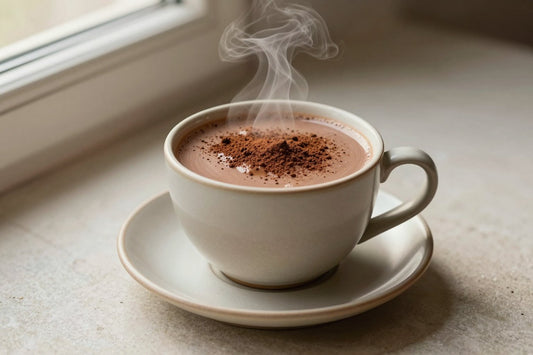 Toffee Cocoa in a ceramic mug