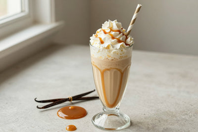 Toffee Latte Milkshake in a glass