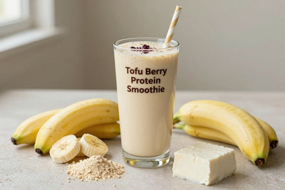Tofu Berry Protein Smoothie in a glass