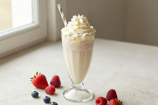 Triple Berry Milkshake in a glass