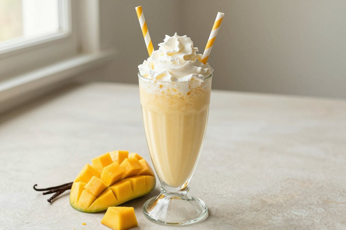 Tropical Mango Milkshake in a glass