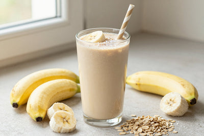 Tropical Oatmeal Smoothie in a glass