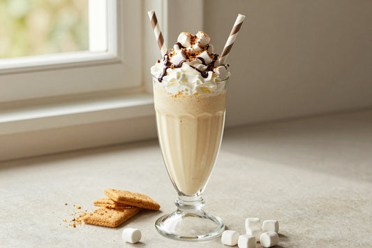 Tropical S'mores Milkshake in a glass