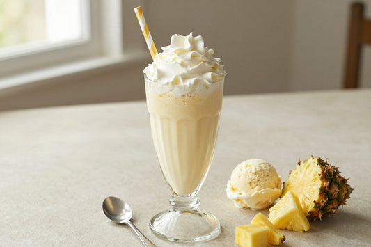 Tropical Shortcake Milkshake in a glass