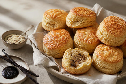 Vanilla scones made with Ugandan vanilla