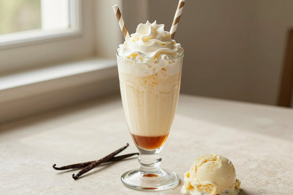 Vanilla Bean Cream Soda Float in a glass