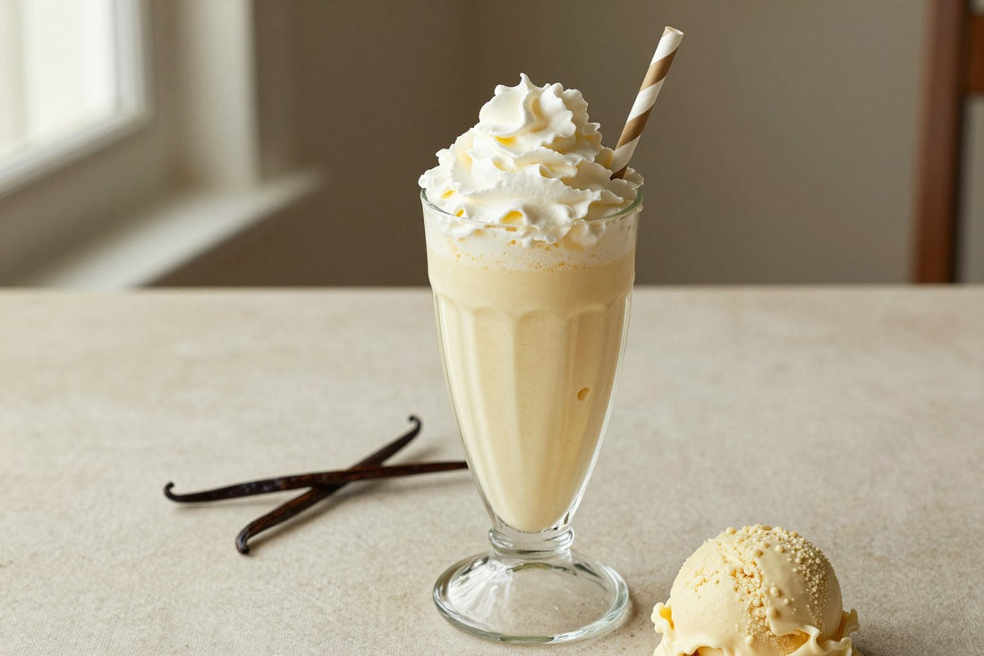Vanilla Bean Milkshake in a glass