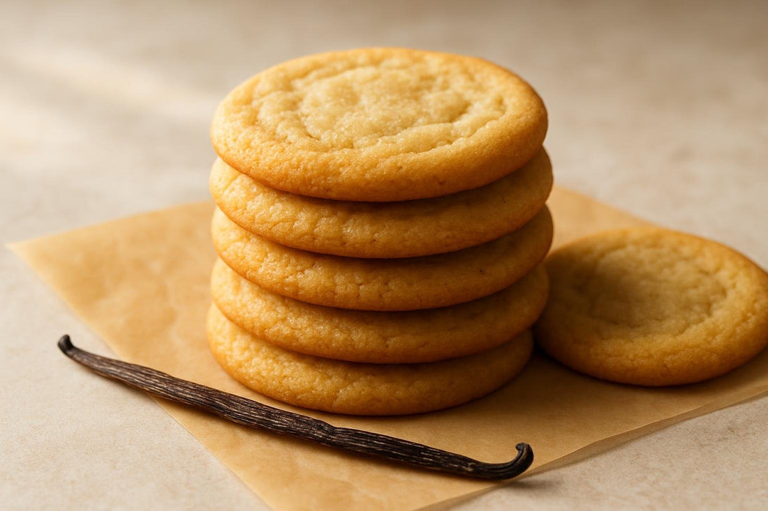 Stack of vanilla brown sugar cookies