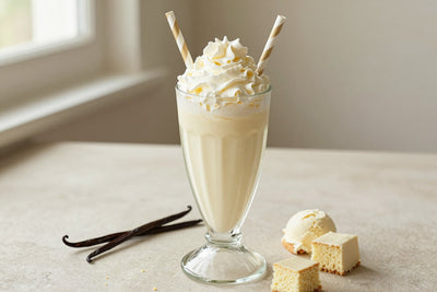 Vanilla Cake Milkshake in a glass