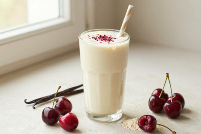 Vanilla Cherry Protein Smoothie in a glass