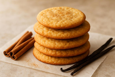 Stack of vanilla cinnamon cookies