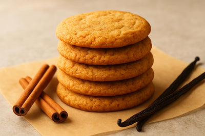 Stack of vanilla cinnamon ginger cookies