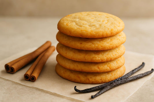 Stack of vanilla cinnamon orange cookies