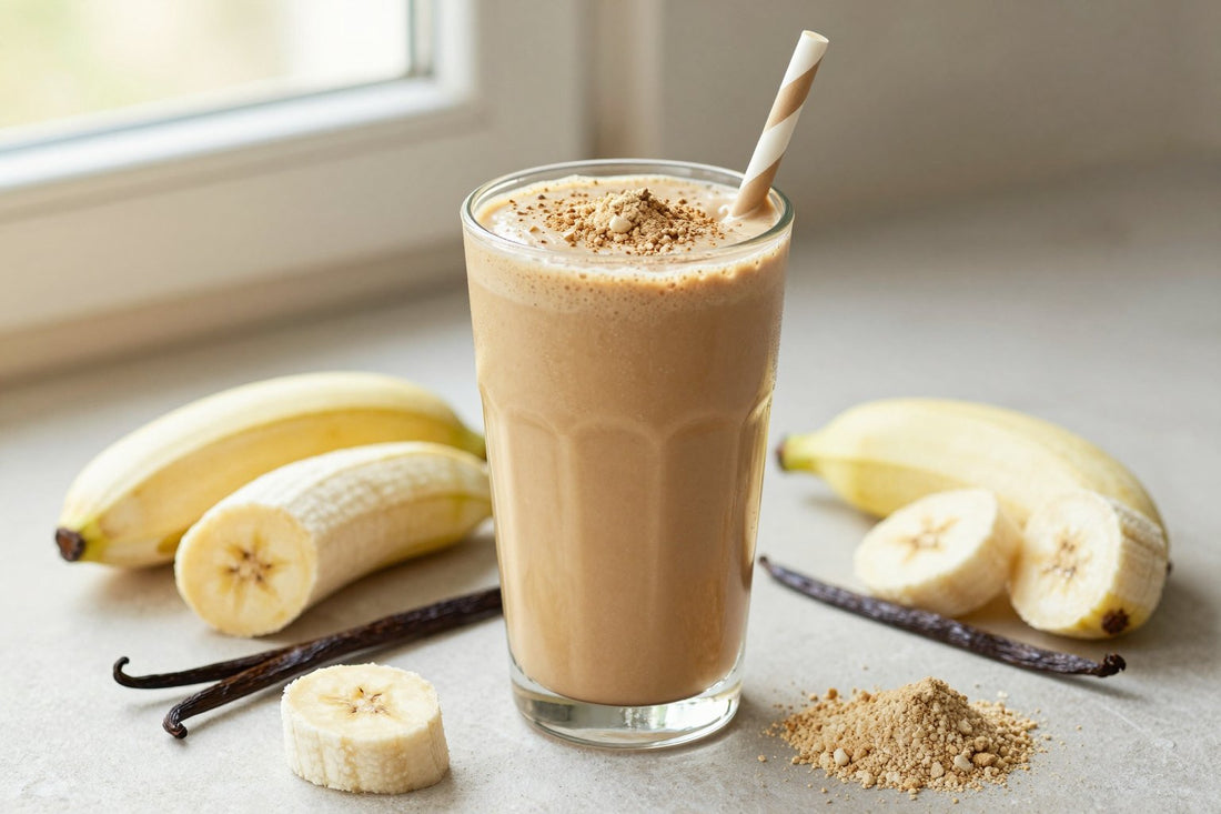 Vanilla Coffee Protein Smoothie in a glass