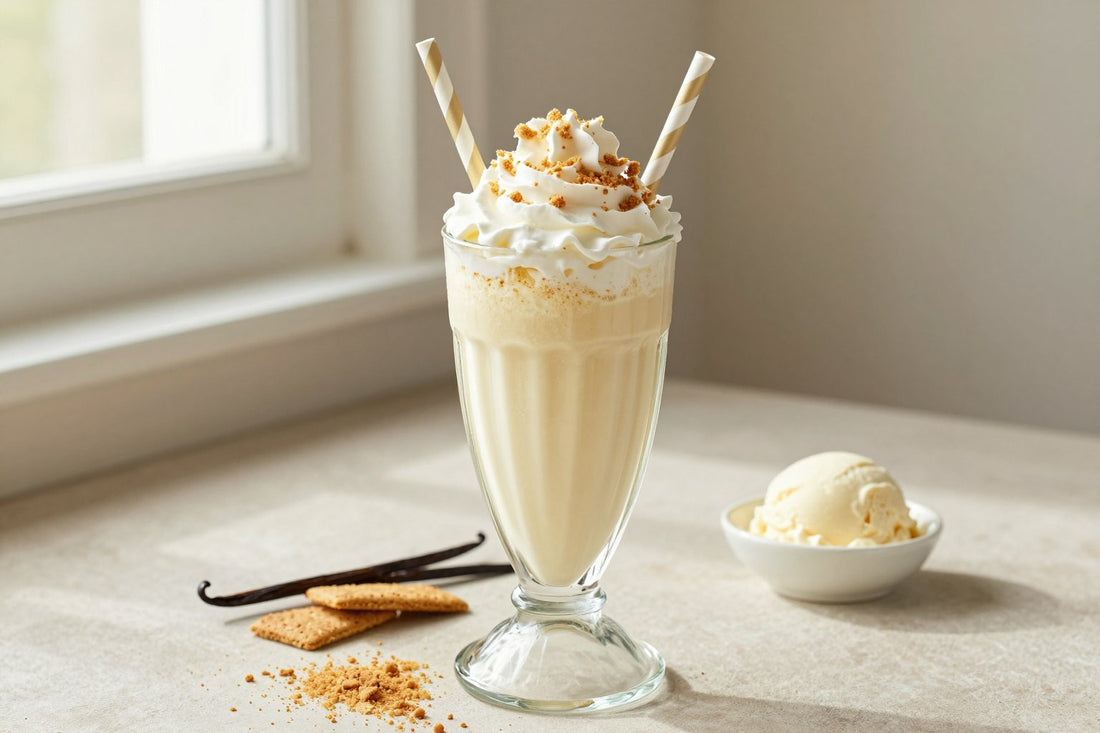 Vanilla Custard Pie Milkshake in a glass