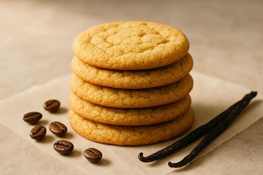 Stack of vanilla espresso cardamom cookies