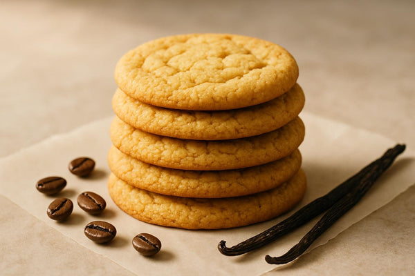 Stack of vanilla espresso cardamom cookies
