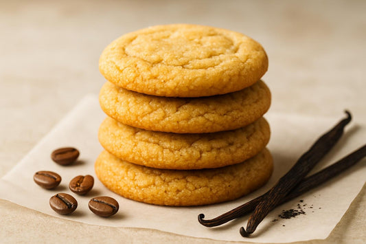Stack of vanilla espresso ginger cookies