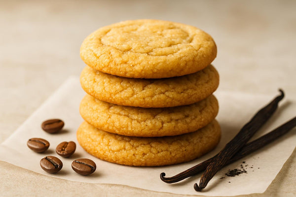 Stack of vanilla espresso ginger cookies