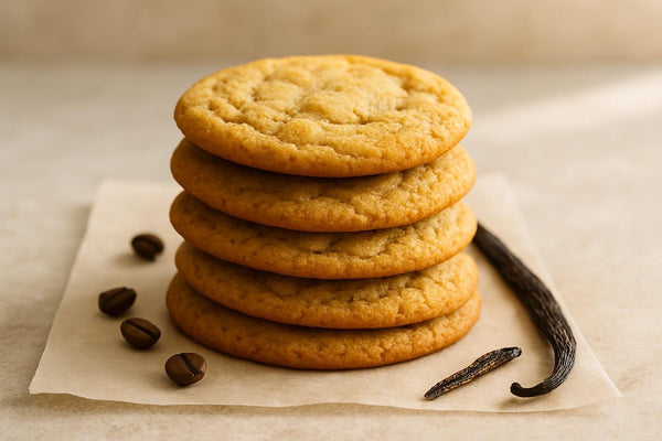 Stack of vanilla espresso maple cookies