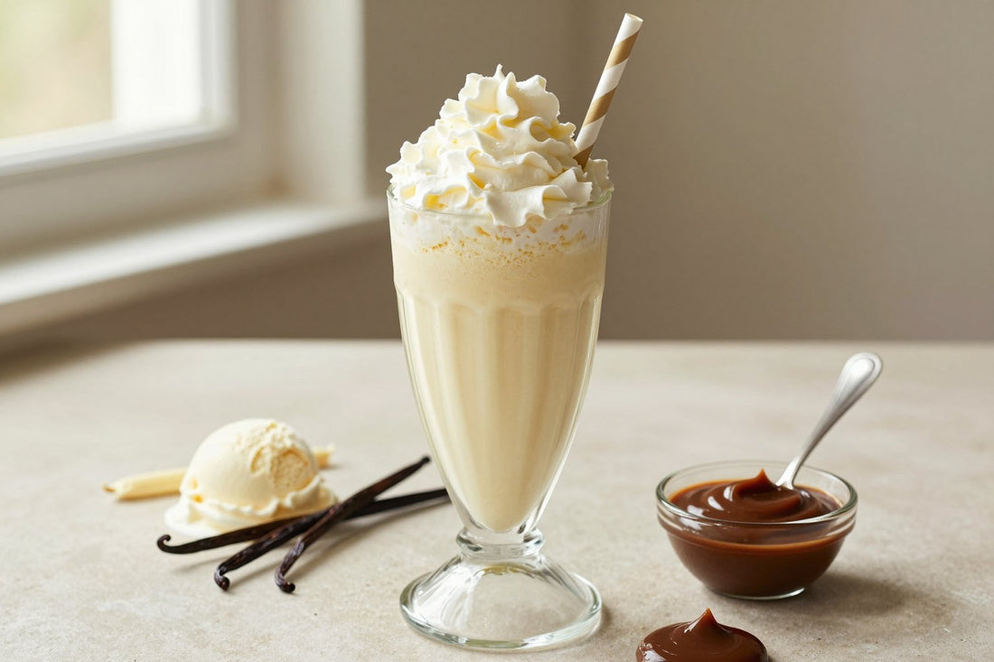 Vanilla Fudge Milkshake in a glass