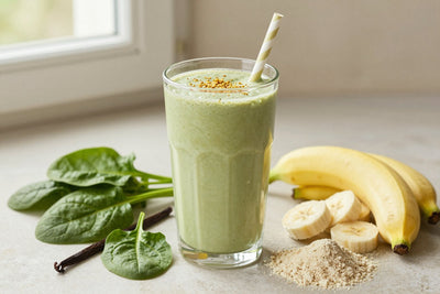 Vanilla Green Protein Smoothie in a glass
