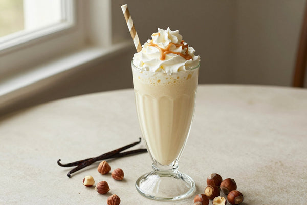 Vanilla Hazelnut Milkshake in a glass