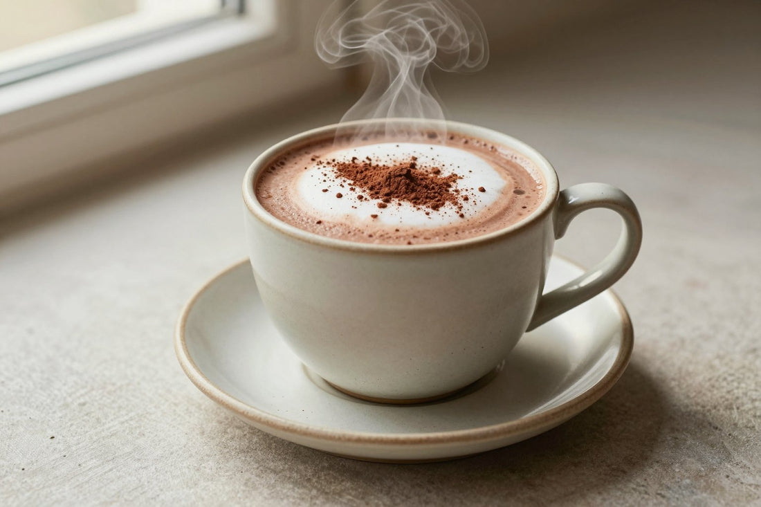 Vanilla Hot Chocolate in a ceramic mug