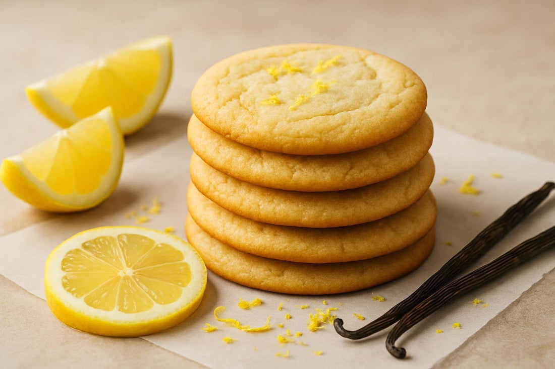 Stack of vanilla lemon cookies