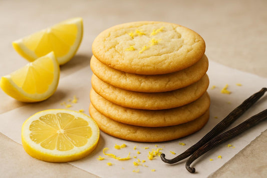 Stack of vanilla lemon cookies