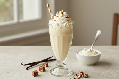 Vanilla Nougat Milkshake in a glass
