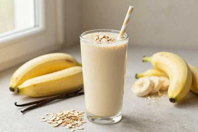 Vanilla Oat Protein Smoothie in a glass