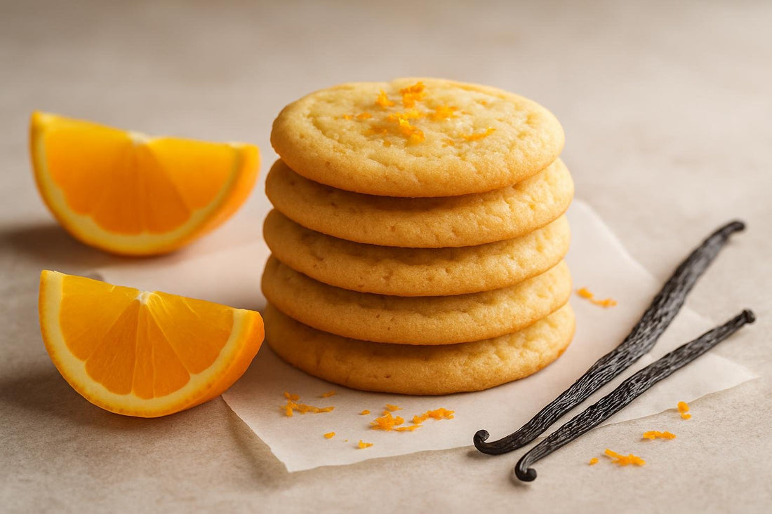 Stack of vanilla orange cardamom cookies