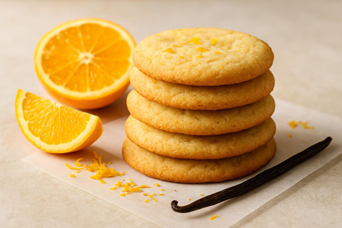 Stack of vanilla orange cookies