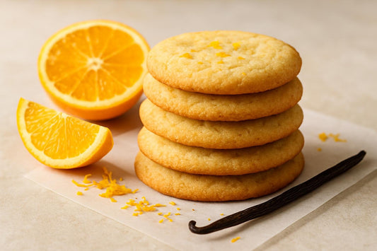 Stack of vanilla orange cookies