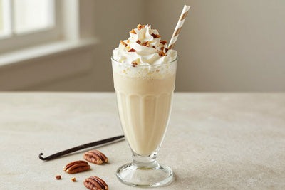 Vanilla Pecan Milkshake in a glass