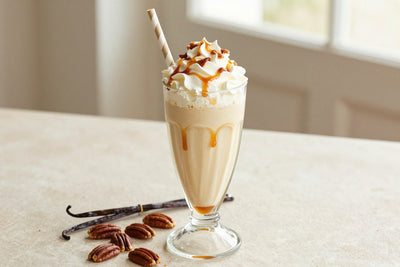 Vanilla Praline Milkshake in a glass