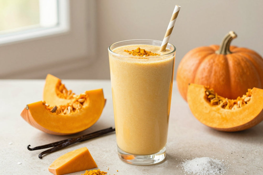 Vanilla Pumpkin Protein Smoothie in a glass