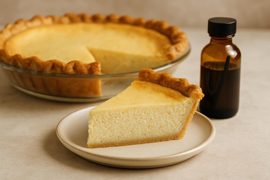 Slice of vanilla ricotta pie