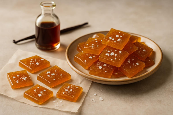 Homemade vanilla sea salt hard candy