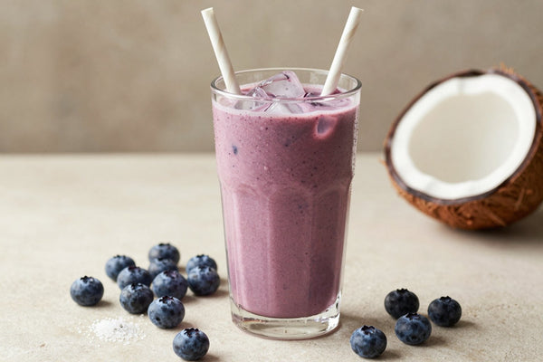 Vegan Blueberry Smoothie in a glass