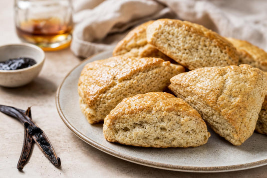 Vegan bourbon vanilla scones made with Tahitian vanilla